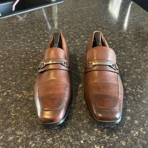Perry Ellis Men's Brown Leather Loafers